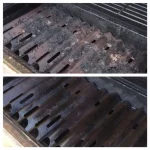 upclose of before and after grill cleaning