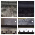 before and after shots of clean grill